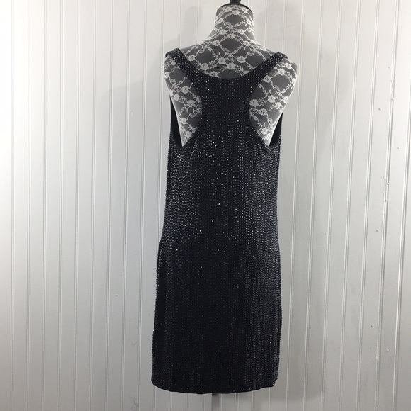 W118 By Walter Baker Dark Gray Beaded Sophia Shift Dress Womens Large Racerback‎ - Picture 4 of 14